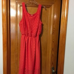 Faded Glory Maxi Dress Coral Color NWOT